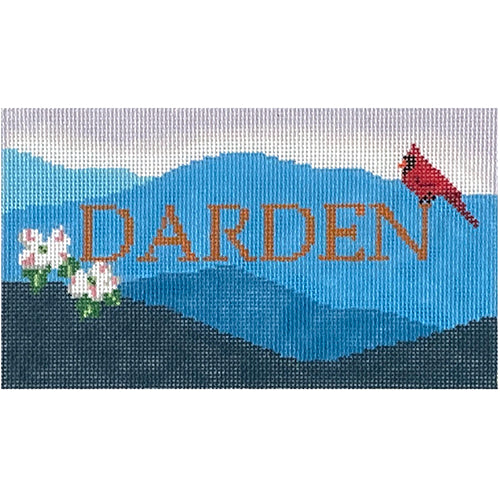 Darden School UVA Blue Ridge Motif Painted Canvas Blue Ridge Stitchery - 1