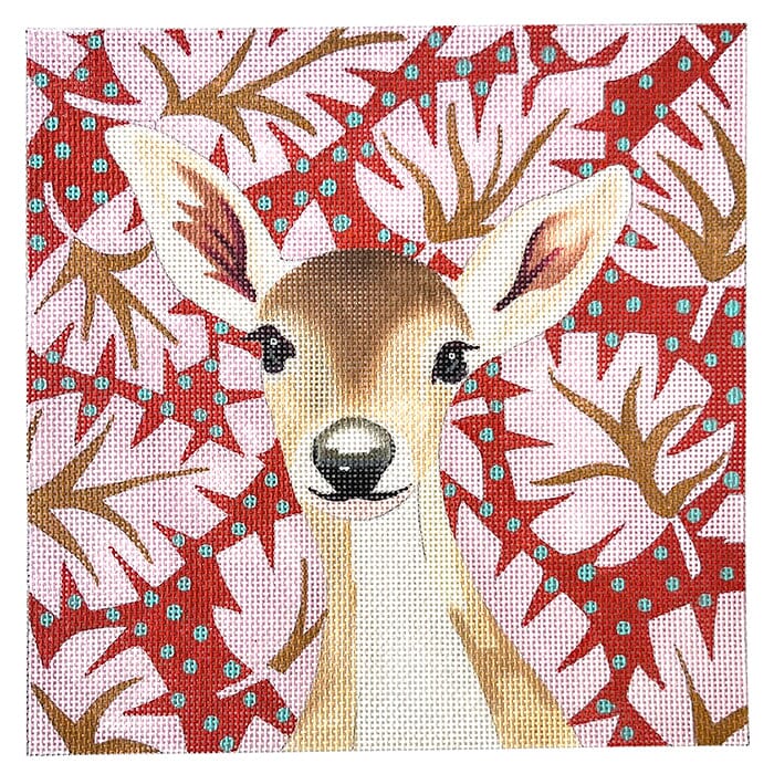 Deer on Palms Painted Canvas Colors of Praise - 1