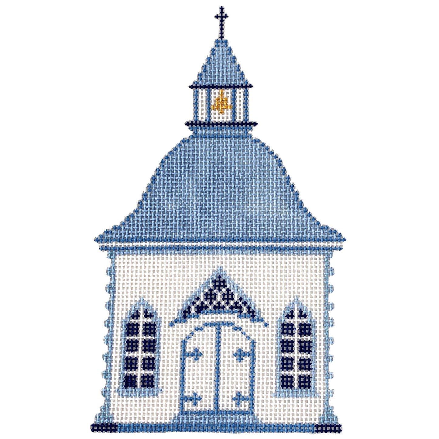 Delft Church Painted Canvas The Plum Stitchery