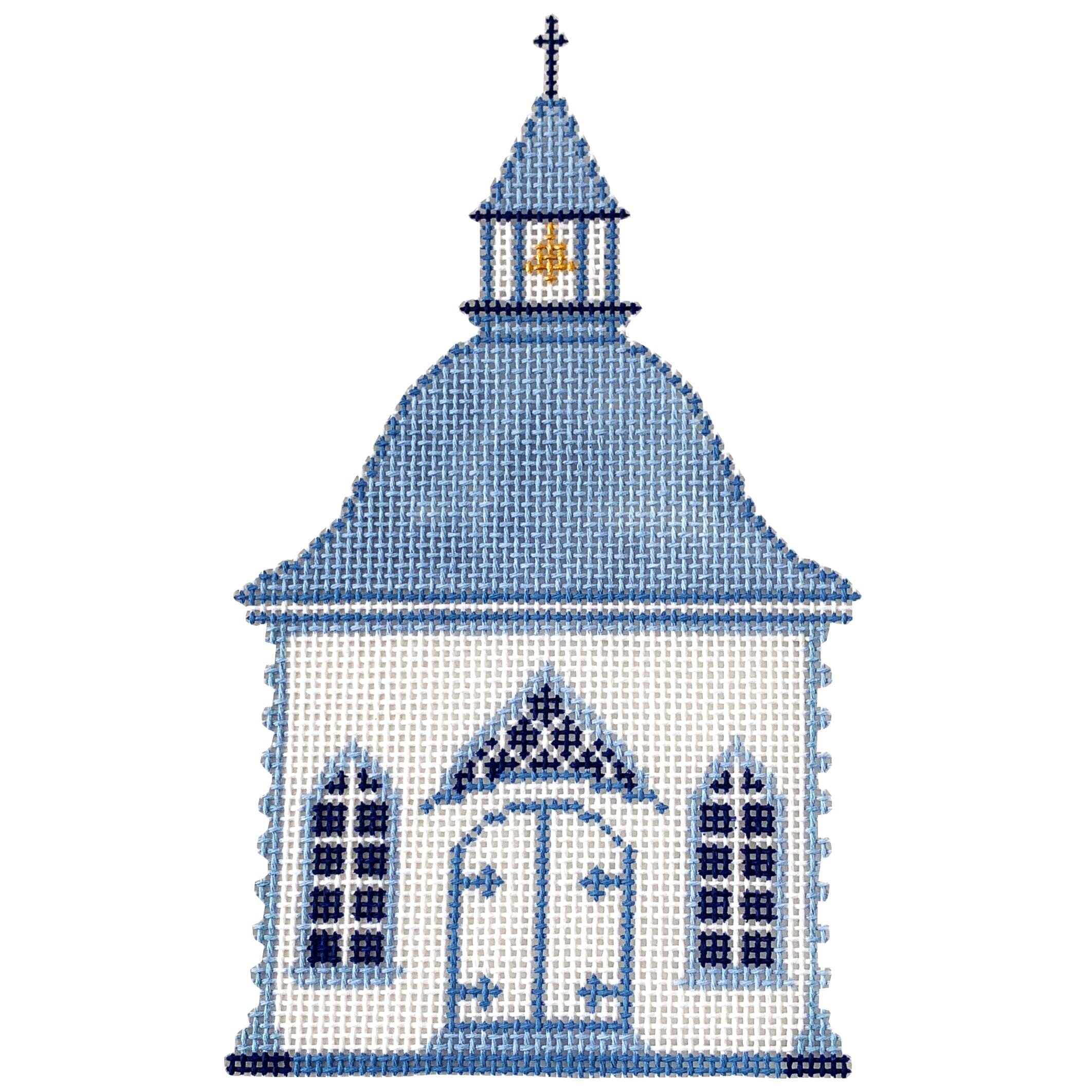 Delft Church Painted Canvas The Plum Stitchery - 1
