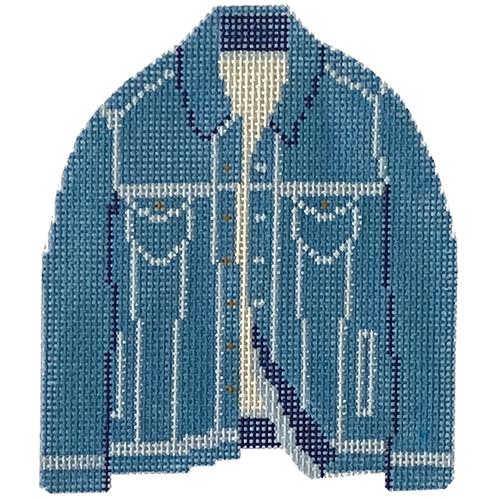 Denim Jacket Painted Canvas Audrey Wu Designs - 1