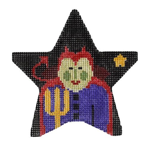 Devil Star with Stitch Guide Painted Canvas Kathy Schenkel Designs - 1