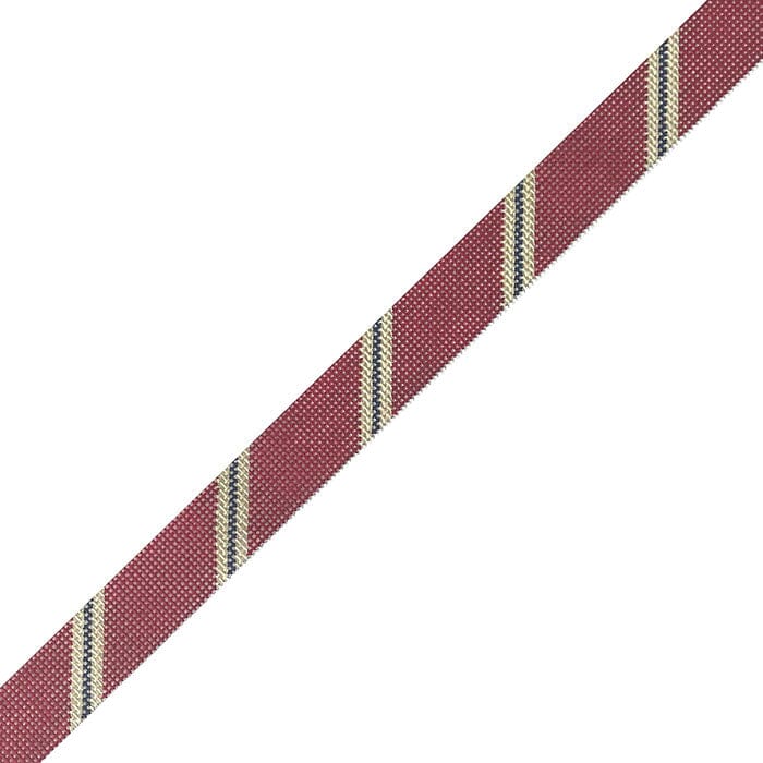 Diagonal Stripe Belt - Red/Khaki/Navy on 14 Painted Canvas The Meredith Collection