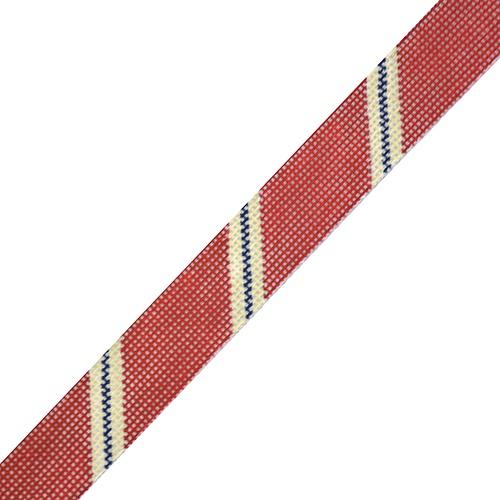 Diagonal Stripe Belt Red/Khaki/Navy on 18 Painted Canvas The Meredith Collection - 1