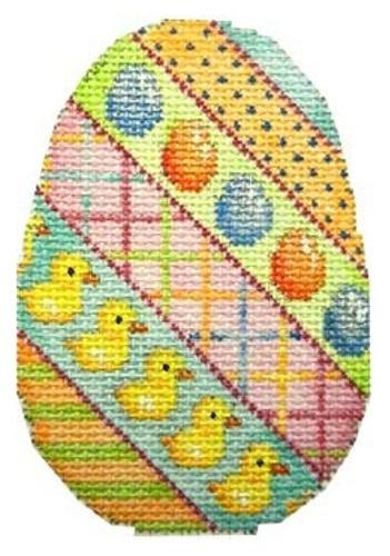 Diagonal Stripes / Chick Egg Painted Canvas Associated Talents