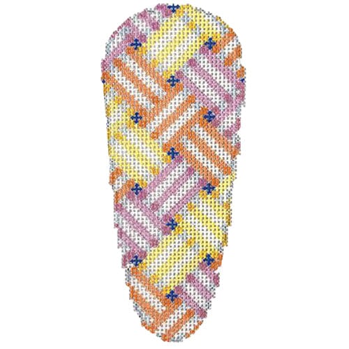 Diagonal Stripes Weave Pink/Orange Carrot Painted Canvas Associated Talents - 1