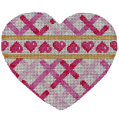 Diagonal Woven/Hearts Heart Painted Canvas Associated Talents 