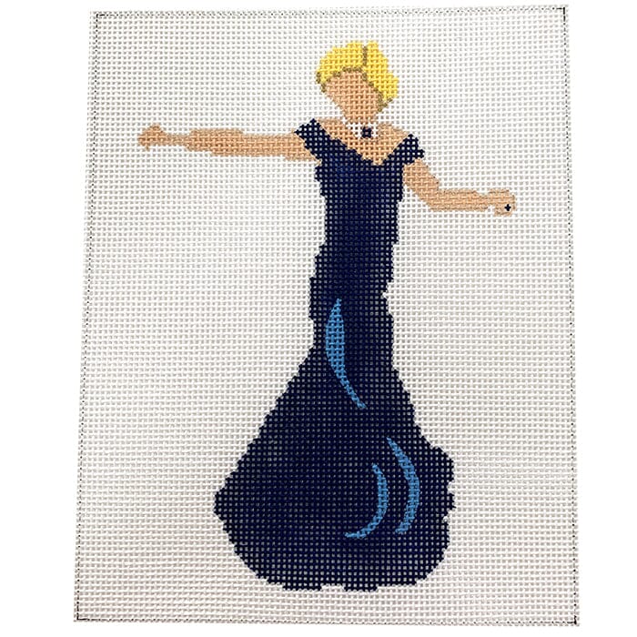 Diana in Travolta Dress Painted Canvas All About Stitching/The Collection Design - 1