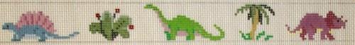 Dinosaurs Children's Belt Painted Canvas Susan Roberts Needlepoint Designs, Inc. - 1