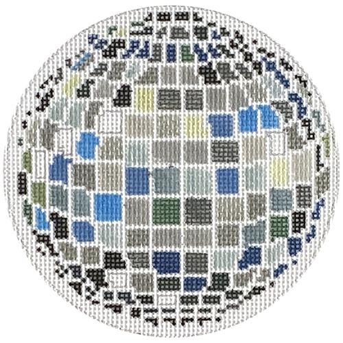 Disco Ball Cool Colors Painted Canvas Rachel Barri Designs - 1