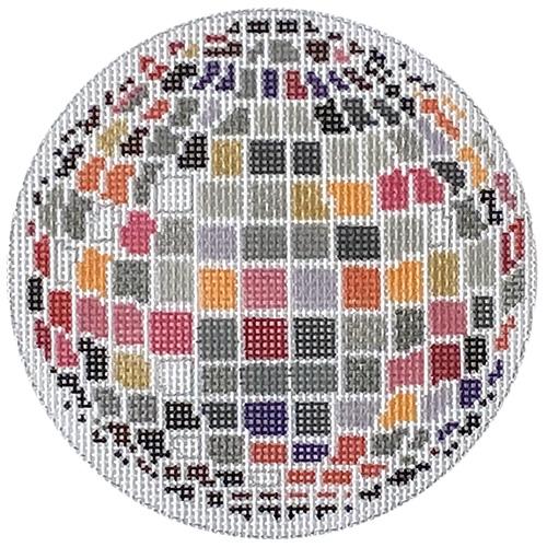 Disco Ball Warm Colors Painted Canvas Rachel Barri Designs - 1