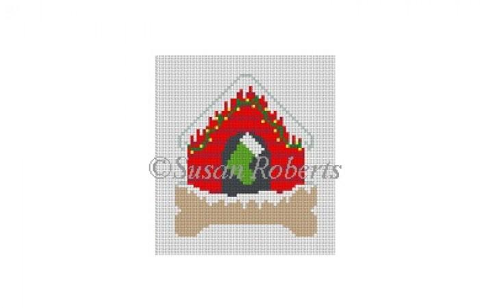 Dog Bone House Ornament Painted Canvas Susan Roberts Needlepoint Designs Inc. - 1