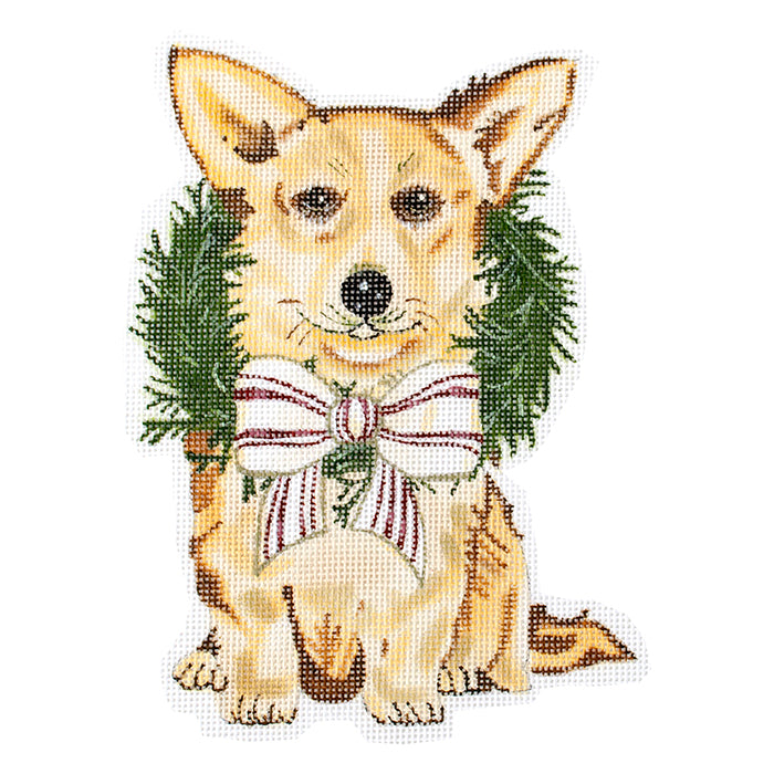 Dog: Holiday Corgi Standup Painted Canvas Painted Pony Designs - 1