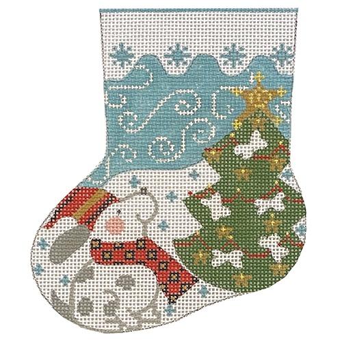 Dog Mini Stocking Painted Canvas Danji Designs - 1