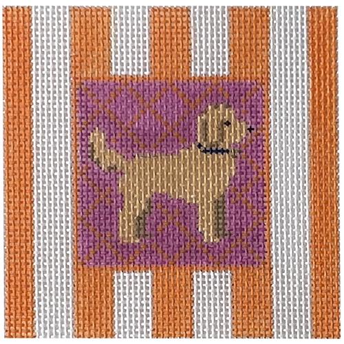 Doodle on Stripes Square Painted Canvas KCN Designers