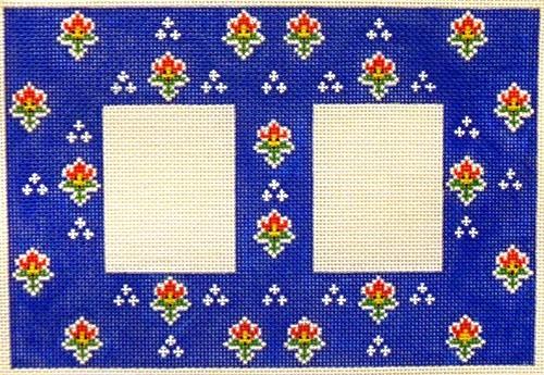 Double Frame Blue Painted Canvas Cooper Oaks Design - 1