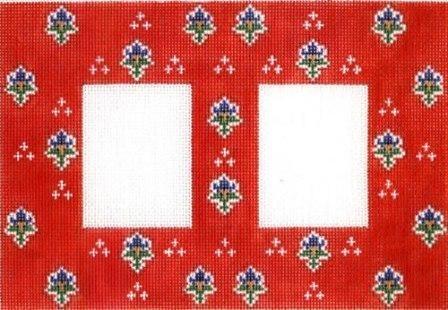 Double Frame Red Painted Canvas Cooper Oaks Design - 1