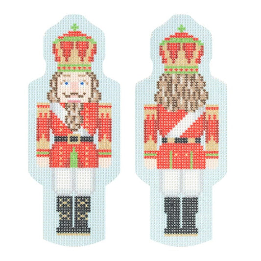 Double-Sided Nutcracker Ornament - Red Printed Canvas Needlepoint To Go 
