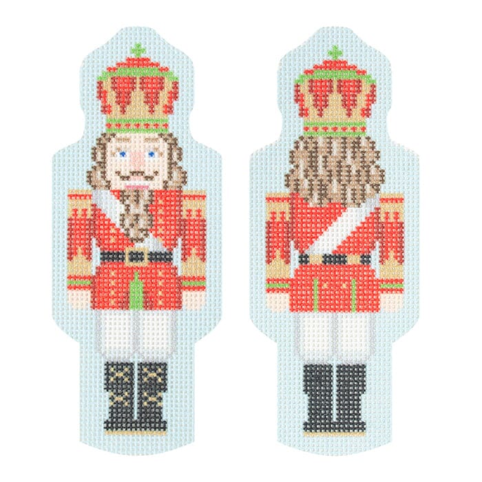 Double Sided Nutcracker Ornament   Red Printed Canvas Needlepoint To Go