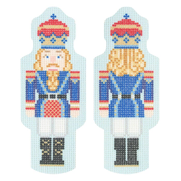 Double-Sided Nutcracker Ornament - Royal Blue Printed Canvas Needlepoint To Go 