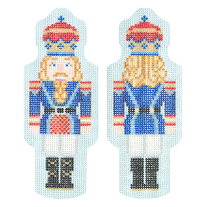 Double Sided Nutcracker Ornament   Royal Blue Printed Canvas Needlepoint To Go