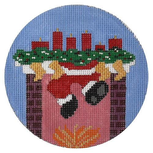 Down the Chimney Ornament Painted Canvas Vallerie Needlepoint Gallery - 1
