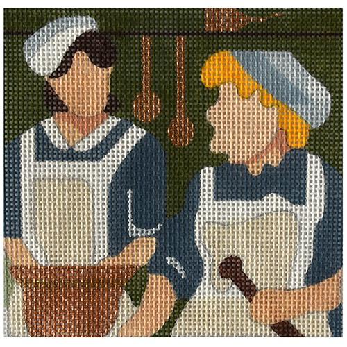 Downton Mrs. Patmore and Daisy Painted Canvas Melissa Prince Designs - 1