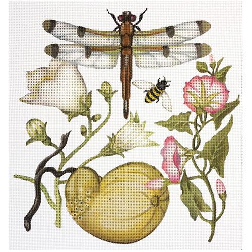 Dragonfly Botanical Painted Canvas Melissa Shirley Designs - 1