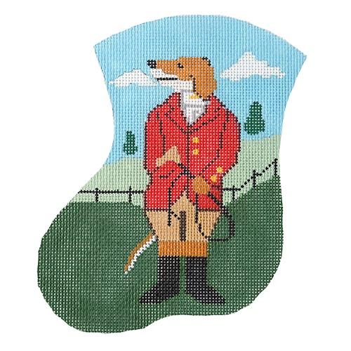 Dressed Hound Mini Stocking Painted Canvas The Meredith Collection