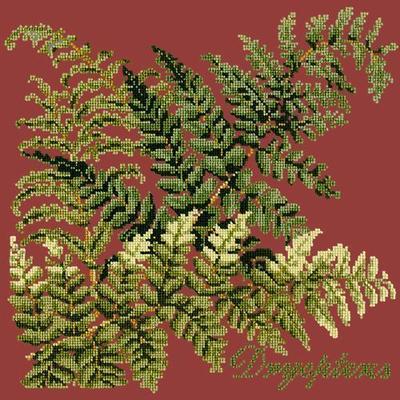 Dryopteris Needlepoint Kit Kits Elizabeth Bradley Design Dark Red