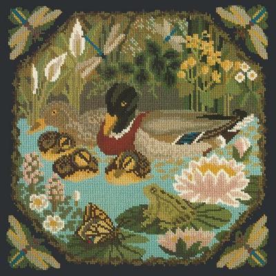 Duck Pond Needlepoint Kit Kits Elizabeth Bradley Design Black