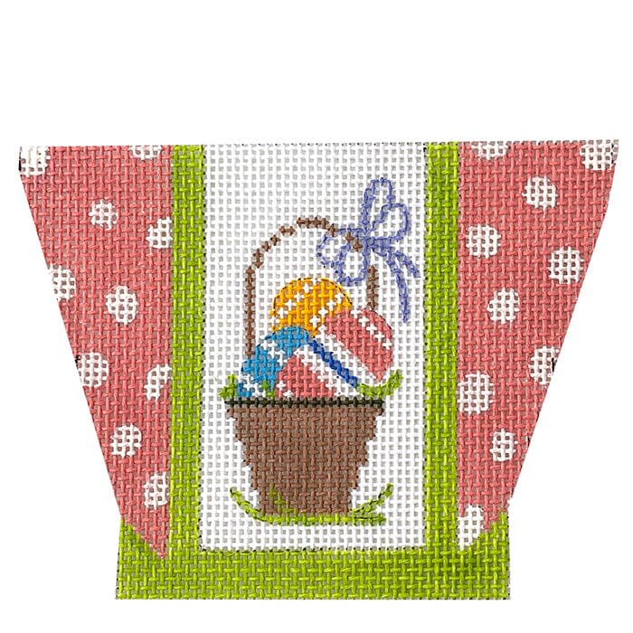 Easter Basket Mini Tote Bag Painted Canvas Vallerie Needlepoint Gallery - 1