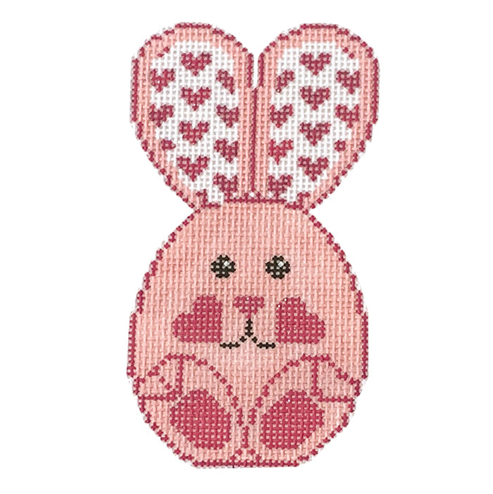Easter Bunny Brown/Pink Painted Canvas Kimberly Ann Needlepoint - 1