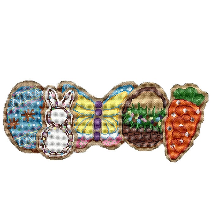 Easter Cookies Row Painted Canvas Laura Love Designs - 1