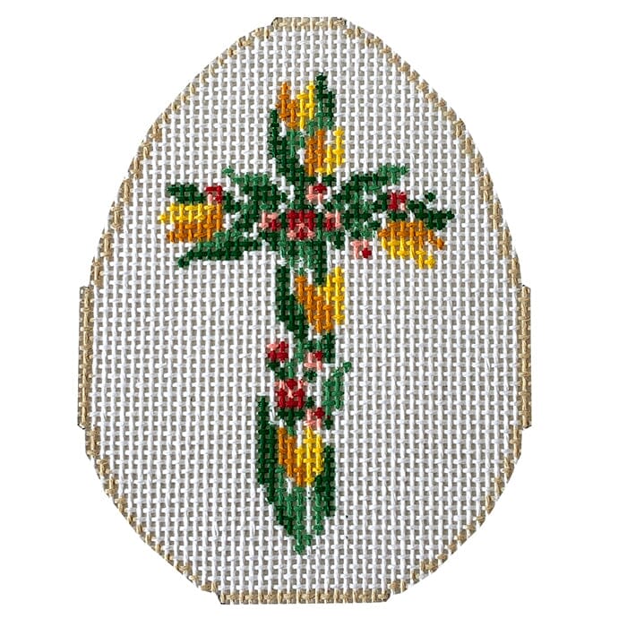 Easter Cross Egg Painted Canvas Le Point Studio - 1