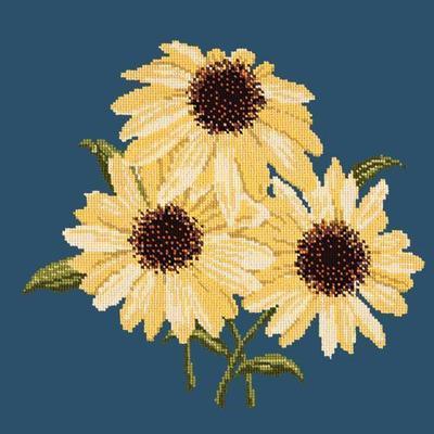 Echinaceas Needlepoint Kit Kits Elizabeth Bradley Design Dark Blue