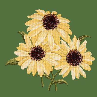 Echinaceas Needlepoint Kit Kits Elizabeth Bradley Design Dark Green