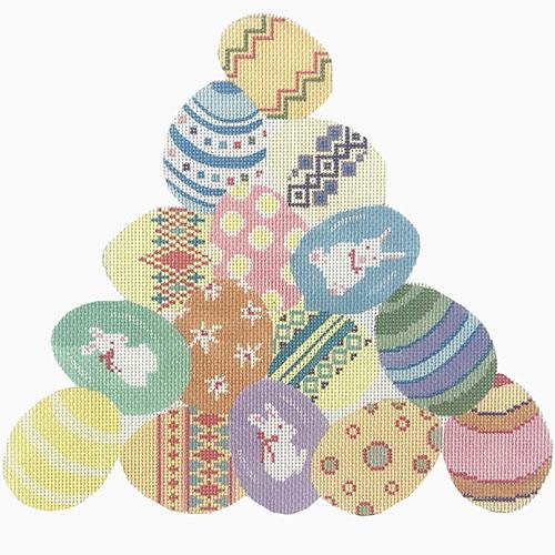 Egg Stack on 13 Painted Canvas A Stitch in Time - 1