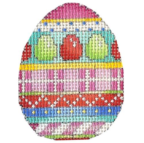 Eggs Plaid Stripes Mini Egg Painted Canvas Associated Talents - 1