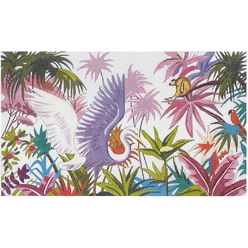 Egret in Amazon Rainforest Clutch Painted Canvas Colors of Praise - 1