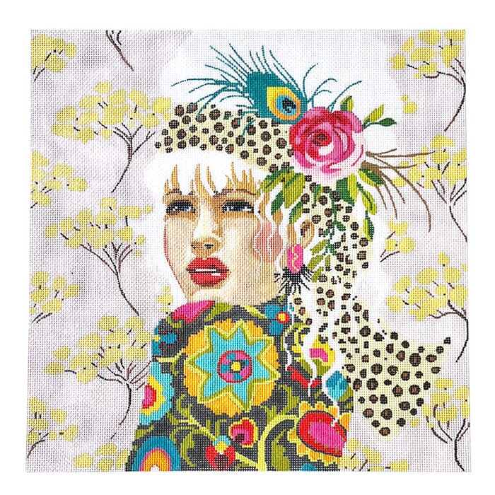 Elegant Lady on Pink Painted Canvas Colors of Praise