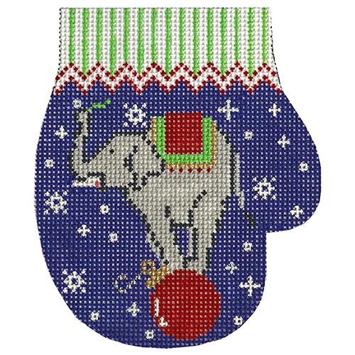 Elephant on Ball Mitten Painted Canvas The Meredith Collection - 1