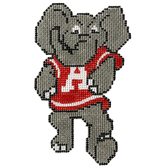 Elephant Red Sweater Painted Canvas Walker's Needlepoint - 1