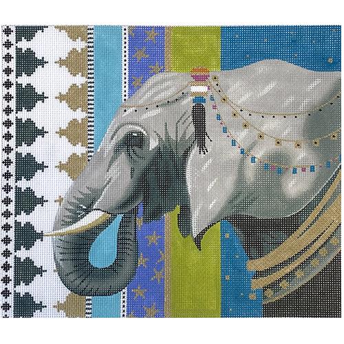 Elephant with Decorations Painted Canvas Colors of Praise - 1