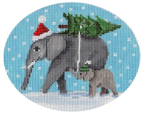 Elephants Bringing Home the Tree Painted Canvas Scott Church Creative
