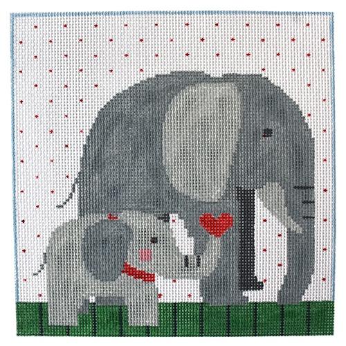 Elephants Painted Canvas Kathy Schenkel Designs - 1