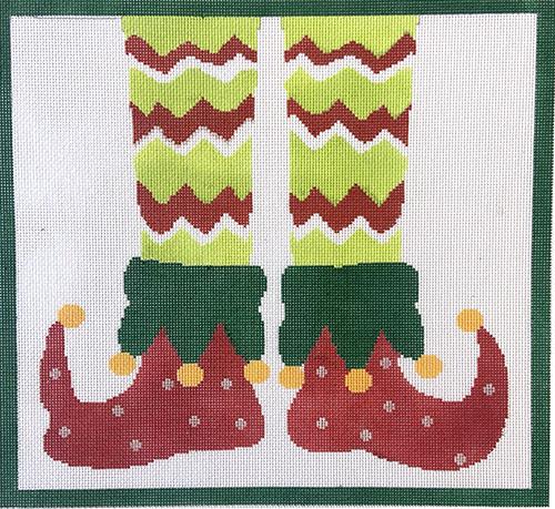 Elf Red Shoes on 18 Painted Canvas A Stitch in Time - 1
