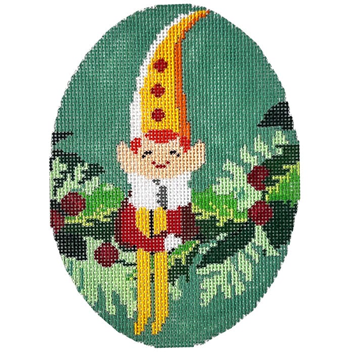 Elf with Yellow Hat Painted Canvas CBK Needlepoint Collections