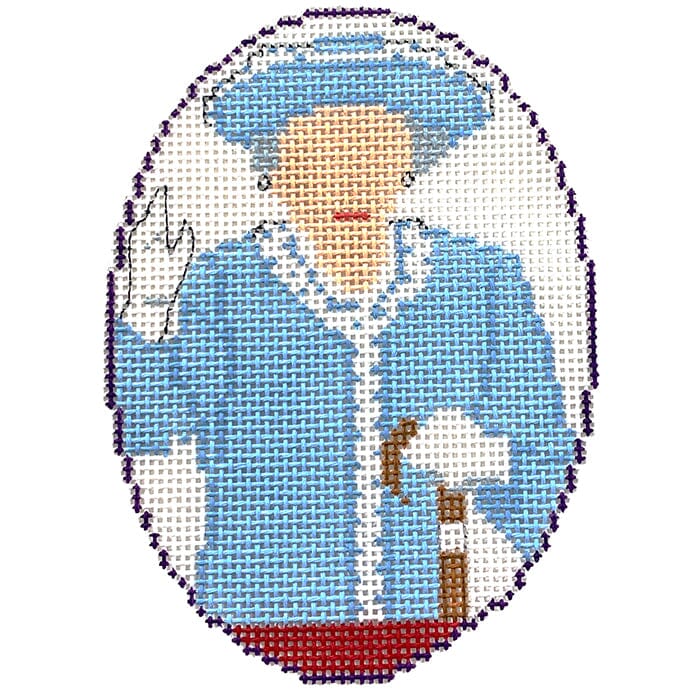 Elizabeth 70th Jubilee Painted Canvas All About Stitching/The Collection Design - 1