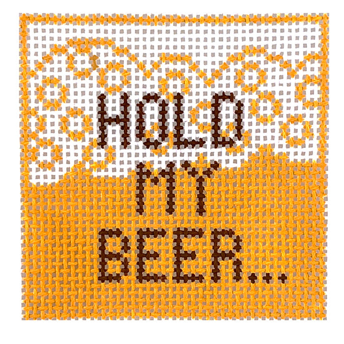 Evergreen Koozie with Insert Hold my Beer Painted Canvas Rachel Donley - 1